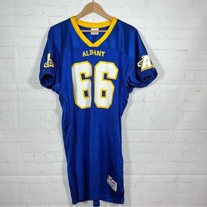 Vintage Riddell Albany Metro Mallers Football Jersey Size XXL Blue Game Worn